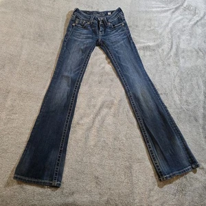 Miss Me Jeans Women’s 25 Boot Cut Fleur-De-Lis Western Cowgirl Denim Blue - Picture 1 of 19
