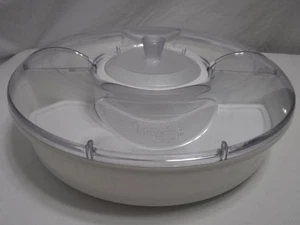 Pampered Chef Chillzanne Covered Round Veggie Fruit Sectional Server Tray # 2791 - Picture 1 of 6
