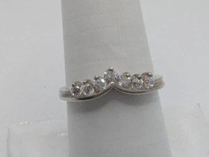 GV Sterling Silver 925 Diamonique Cubic Zirconia Ring Guard Size 8.75 - Picture 1 of 5
