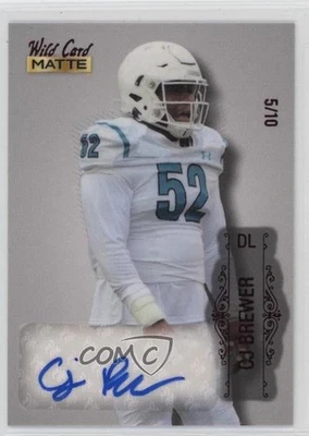 2022 Wild Card MATTE Auto Premium White - Red Foil /25 CJ Brewer Auto - Image 1 of 2