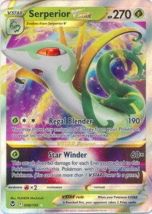 Holo Serperior VSTAR 008/195 Ultra Rare SWSH12: Silver Tempest - Picture 1 of 1