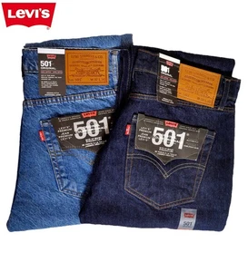Levis 501 Mens Straight Fit Jeans Denim Original Fit bottoms New with Tags - Picture 1 of 13