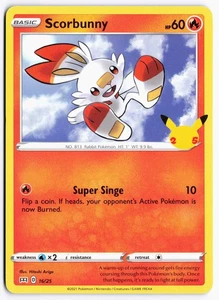 Promociones Scorbunny Non Holo McDonald's 25 aniversario 016/025 casi nuevo - Imagen 1 de 2