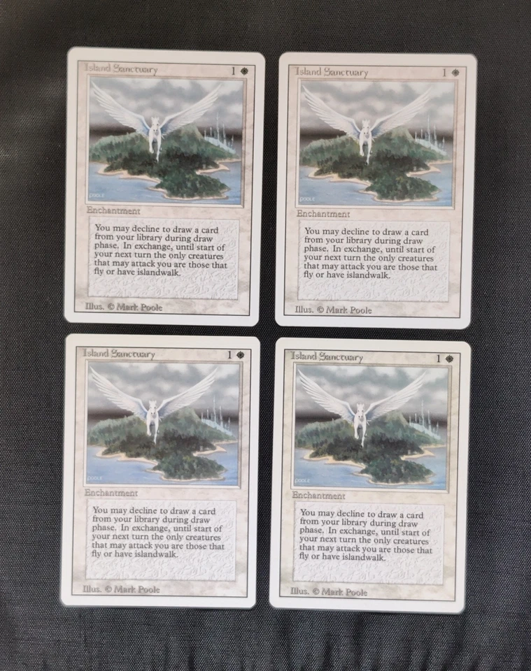 MTG 4x Island Sanctuary NM Playset English 3rd Edt. Revised Magic The Gathering  - Image 1 of 2