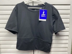 NWT JoyLab Women's S Black Onyx Cropped Fit Short Sleeve Tee Moisture Wicking - Picture 1 of 3