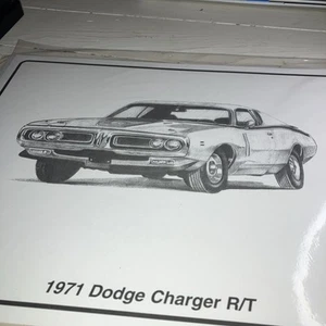 DALE ADKINS PRINT OF 1971  DODGE CHARGER R/T 11 X 14 - Picture 1 of 9