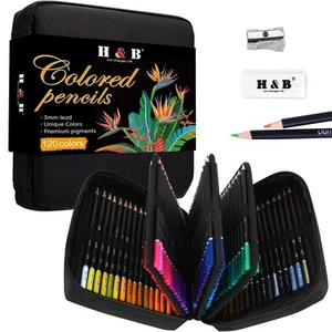 122 Colored Pencils KitOil Based Soft Core Professional Color 122 Piece Set - Picture 1 of 8