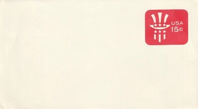 USA stationary cover 15c, unused - Image 1 of 2