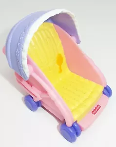 Cochecito de bebé Fisher Price My First Dollhouse púrpura y rosa - Imagen 1 de 4