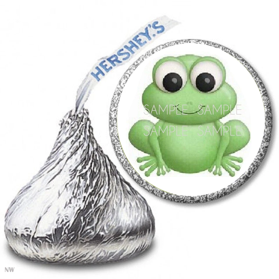 108 adorables pegatinas envoltorios de caramelos Hershey Kiss Baby Frog Baby Shower Foto 1 de 1