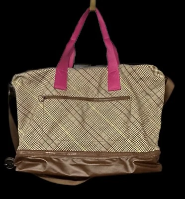 Bolso de Lona Land’s End Escapada Antiguo Alabastro Rosa Glen Viaje a Cuadros Foto 1 de 4