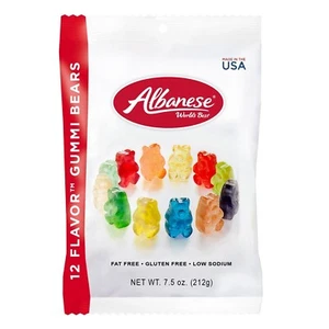 Albanese 12 Flavor Gummi Bears 7.5 Oz Fat Free Gluten Free Low Sodium Made In US - Picture 1 of 1