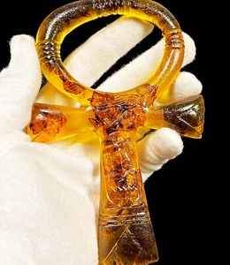 Amber Dust Engraved Egyptian Ankh - Picture 1 of 4