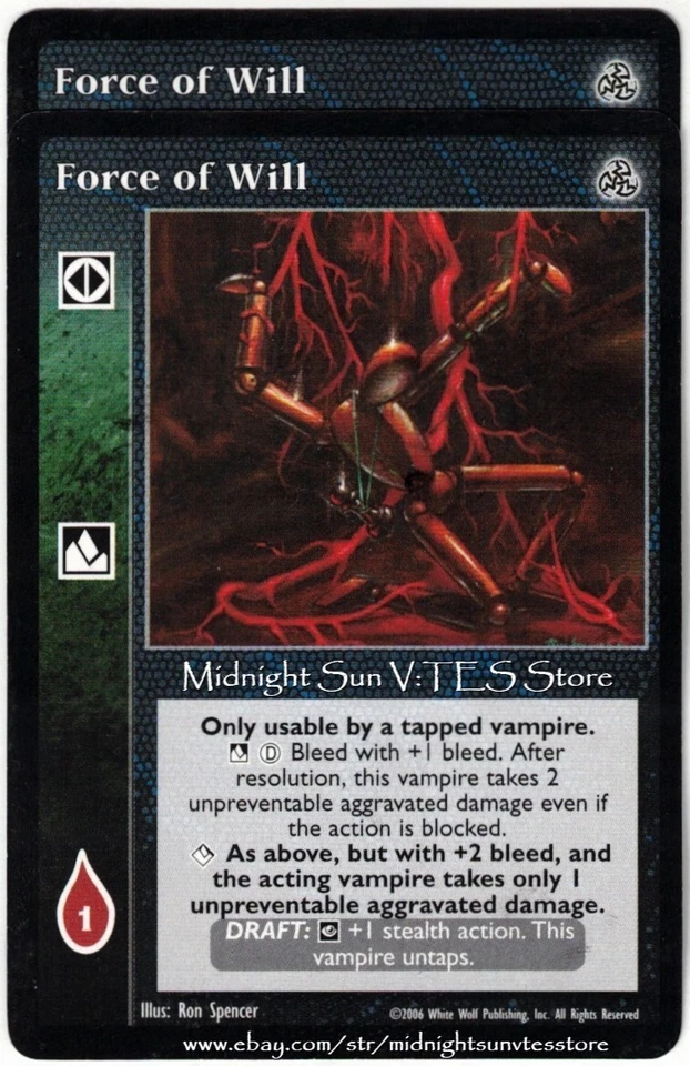 Force of Will x2 Third Edition V:TES VTES Vampire CCG - Image 1 of 1