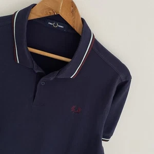 Camisa Polo Fred Perry Talla L Grande Para Hombre Azul Calce Regular Manga Corta M3600 - Imagen 1 de 11