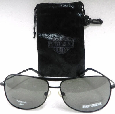 Harley Davidson HDX834 Black Metal Aviator Sunglasses Frame 58-13-140 NEW W/CASE - Image 1 of 3