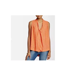 Free People Blouse Womens Small Petite Coral Sleeveless Tie Front Boho - Picture 1 of 9