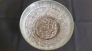 VINTAGE KLARGLAS GERIPPT MIT SCHICHT GESCHLIFFENEM GLAS DESIGN SCHALE ~ SEHR AUSGEFALLEN ~ - Bild 1 von 11