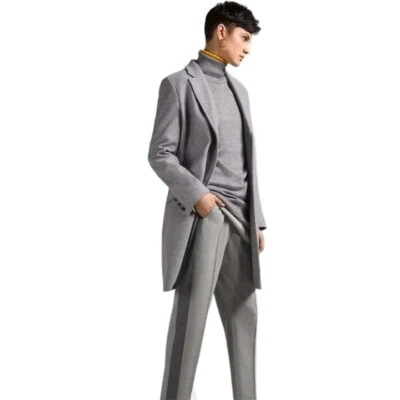 Escada Pants Two Tone Gray Wool Side Stripe Panel Ankle Lined Womens Size 36 - Image 1 of 4