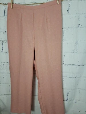 Pantalones Alfred Dunner Sherbet Naranja Frente Plano Talla Grande 18W Bolsillos Pierna Recta Foto 1 de 4