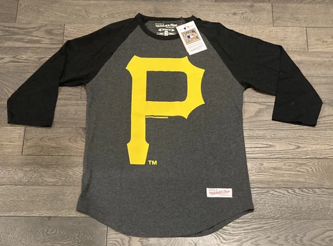 Pittsburgh Pirates Mitchell Ness 3/4 Sleeve Shirt  NWT Cooperstown Collection S Cover