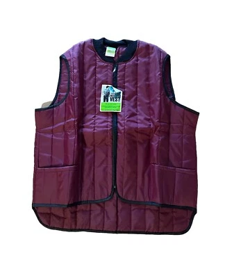 VINTAGE RARE 70s 80s Sears Insulated Quilted Puffer Vest Mens Size XL Maroon NWT - Image 1 of 4