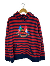 Polo Ralph Lauren Striped Cross Flags Hoodie Sweatshirt Red Blue XL