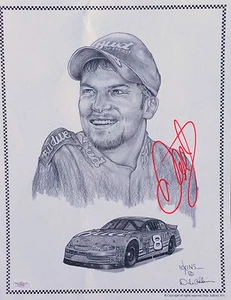 Dale Earnhardt Jr Signed (Dale Adkins) Budweiser 11x14  Lithograph Print JSA - Picture 1 of 2