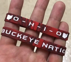 LOT OF 3 - Ohio State Buckeyes Buckeye Nation Wristbands OSU Buckeye Bracelets - Picture 1 of 4