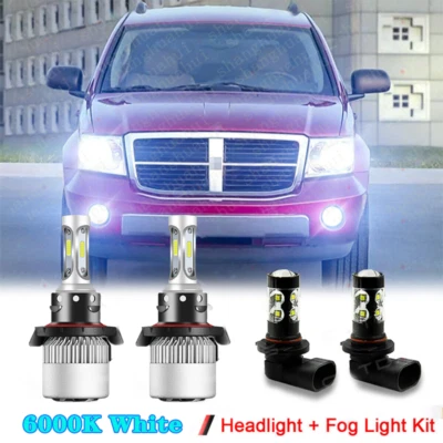 Комбинированные светодиодные фары для Dodge Durango 2004-2009 высокие/низкие + комплекты противотуманных фар - Изображение 1 из 4
