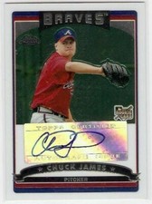 CHUCK JAMES 2006 TOPPS CHROME ROOKIE AUTOGRAPH #333 $15 - BV ATLANTA BRAVES