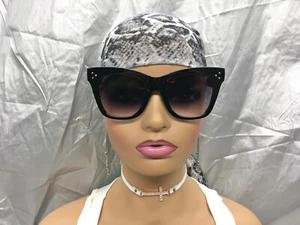 Large Oversized Designer Retro Style Cat Eye Cats Eyes Sunglasses Black FreeShip - Picture 1 of 12