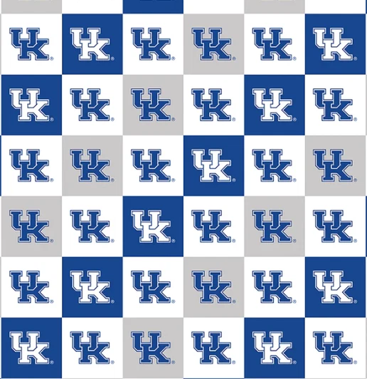 NCAA University of Kentucky Collegiate Check KY-1158 Cotton Fabric by the Yard - Image 1 of 1