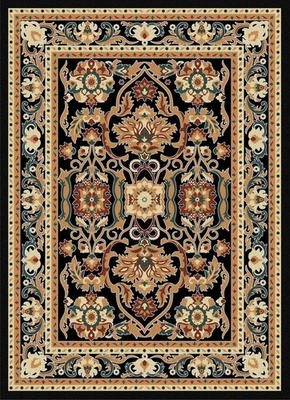 Floral print Carpets for Living Room and Bedroom | Black - Multy - Image 1 of 4