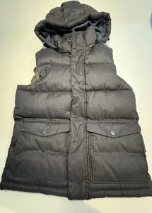 Mens Hooded Charcoal Gray Small Puffer Vest Old Navy - Picture 1 of 11