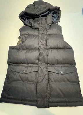 Mens Hooded Charcoal Gray Small Puffer Vest Old Navy - Image 1 of 4