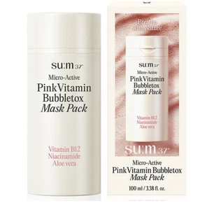 Su:m37 Micro-Active Pink Vitamin Bubbletox Mask Pack – Brightening, 100ml / 3.38 - Picture 1 of 2
