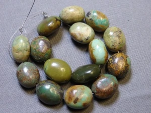Genuine HUBEI TURQUOISE 11-12x13-14mm Oval Beads 8" Strand 131cts🤩Old Stash - Picture 1 of 7