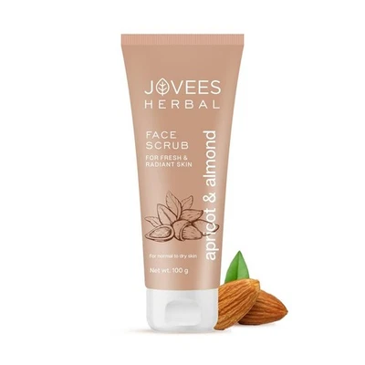 Jovees Herbal Apricot & Almond Face Scrub Almond, Apricot & Wheatgerm Oil 100gm - Image 1 of 4