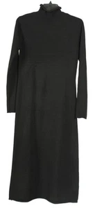 Zara Dress Large Women’s Black Midi Knit Pullover Knit Mock Neck Stretch A Line - Picture 1 of 7