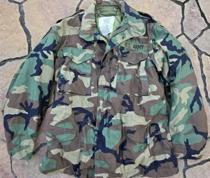 VTG M65 M81 Field Jacket Cold Weather Coat M Reg Woodland Camo Military W Liner - Picture 1 of 8