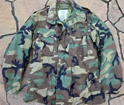 VTG M65 M81 Field Jacket Cold Weather Coat M Reg Woodland Camo Military W Liner - Image 1 of 4
