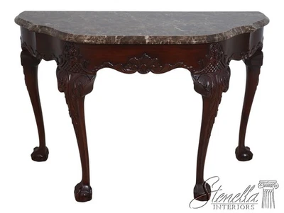 L70243: Mesa consola HENKEL HARRIS con tapa de mármol bola y garra de caoba Foto 1 de 4