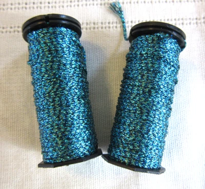 2 Kreinik Metallics #339 TROPICAL TEAL Medium #16 Braids Thread lot - Image 1 of 4