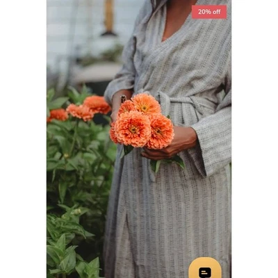 Odd птица Дамат коллекции 100% хлопок в полоску кимоно халат ручной работы карманы  - Изображение 1 из 4