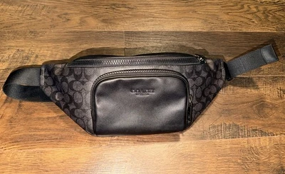 Coach Men’s Leather  Bag Black Crossbody Bag With Coach Print - Image 1 of 4