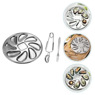  Piatti in Acciaio Inox Piatto Portata Piastre Inossidabile Piastra - Immagine 1 di 4