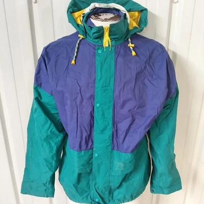Vintage Helly Hansen Hellytech Raincoat Stowaway Hood Coat Jacket Mens Large (L) - Image 1 of 4