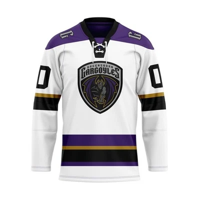 Camisa de hockey de encaje blanca personalizada Greensboro gárgolas diseño equipo de fans para hombre Foto 1 de 4