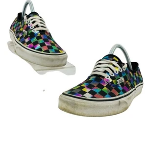 Vans Iridescent Black Checkerboard Skate M 7 W 8.5 - Picture 1 of 9
